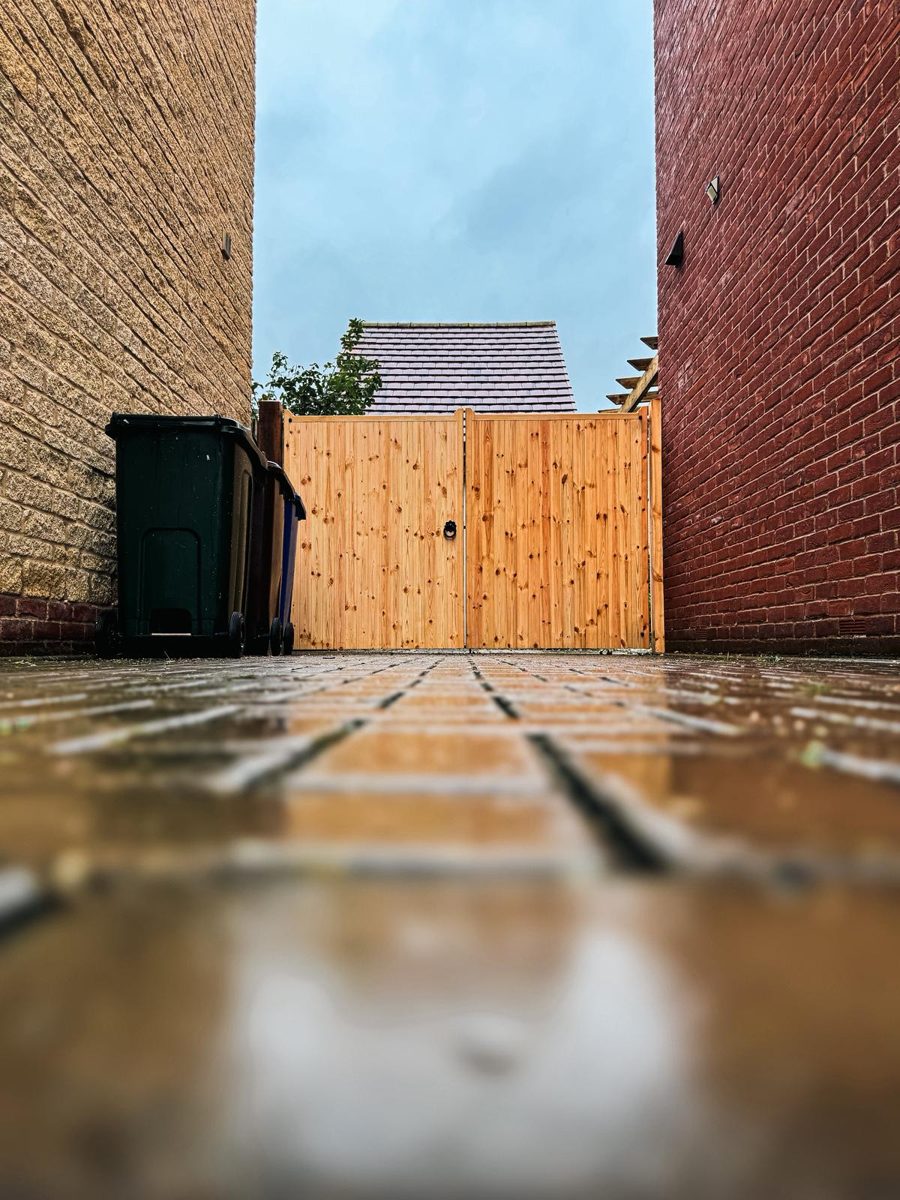 Hand-built timber driveway gates